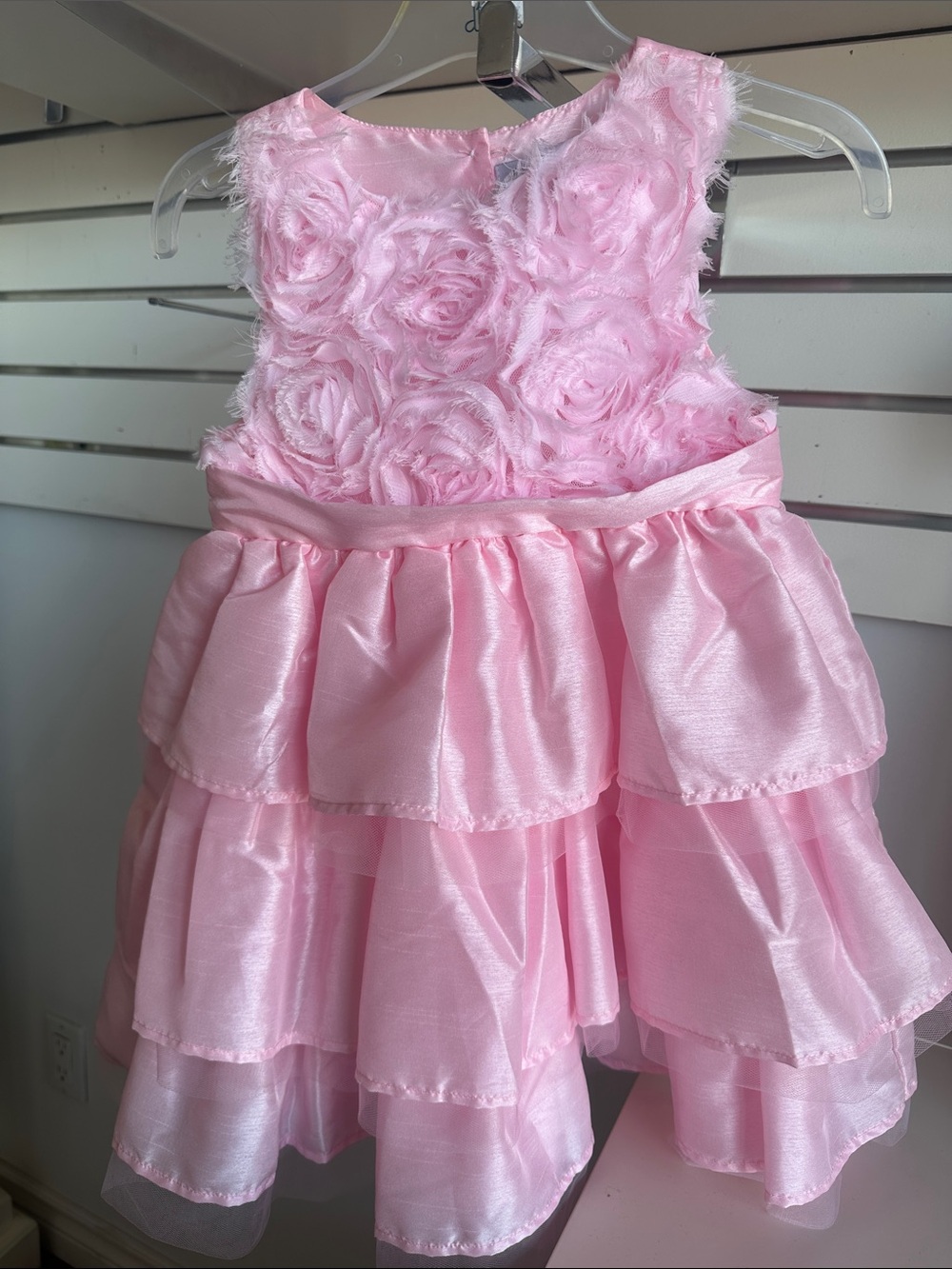 Mud Pie Pink Rosette Tiered Tulle Party Dress